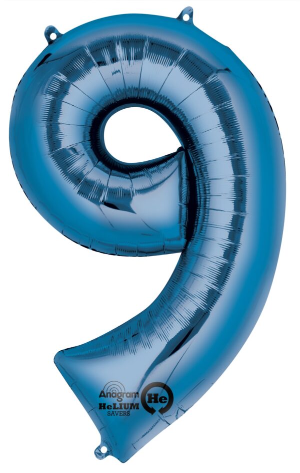 Balon folie cifra 9 albastru