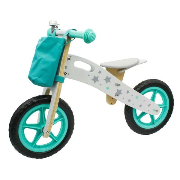 Bicicleta copii 12 inch fara pedale pentru echilibru scaun ajustabil lemn roti spuma eva