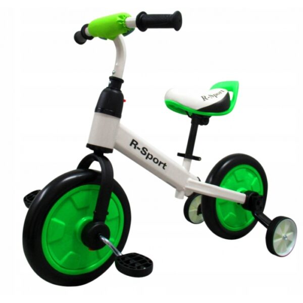 Bicicleta cu pedale si roti ajutatoare r sport p1 verde