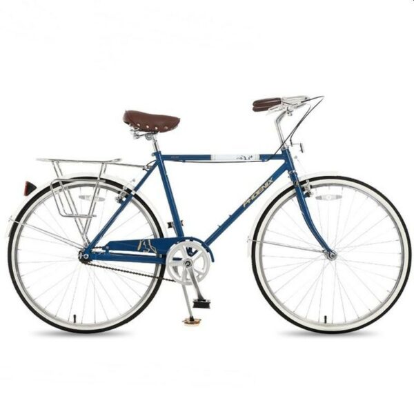 Bicicleta de oras 26 inch cadru otel portbagaj jante aluminiu cric vintage albastru