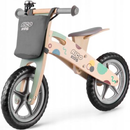 Bicicleta din lemn fara pedale ricokids rc 610 gri