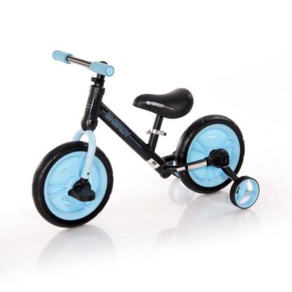 Bicicleta energy cu pedale si roti ajutatoare blue