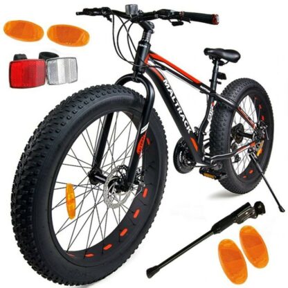 Bicicleta maltrack fat bike cu 21 viteze 26 inch roti late 4 cadru din aluminiu frane pe disc