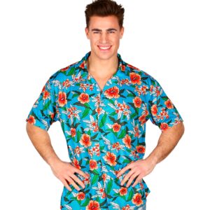 Camasa hawaii albastra flori marimea m