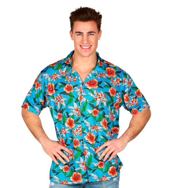 Camasa hawaii albastra flori marimea m