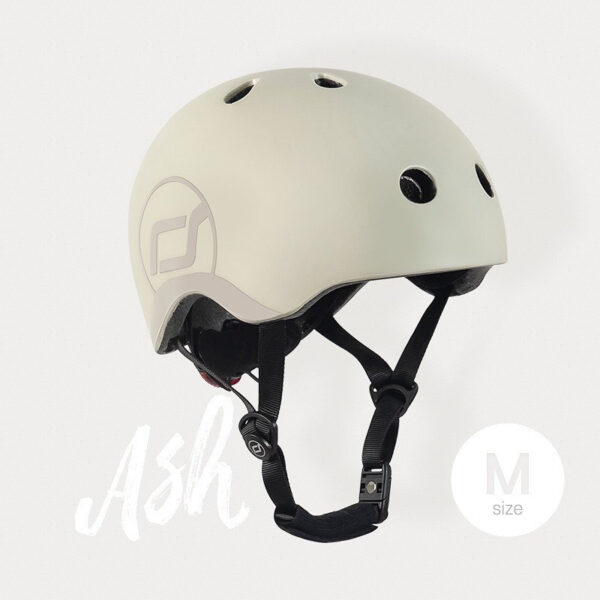 Casca de protectie pentru copii, sistem de reglare magnetic cu led, s-m, 51-55 cm, 3 ani+, ash, scoot ride