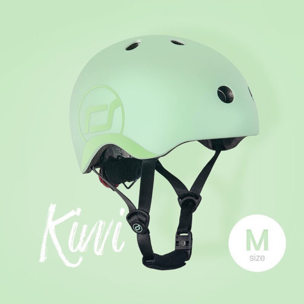 Casca de protectie pentru copii, sistem de reglare magnetic cu led, s-m, 51-55 cm, 3 ani+, kiwi, scoot ride