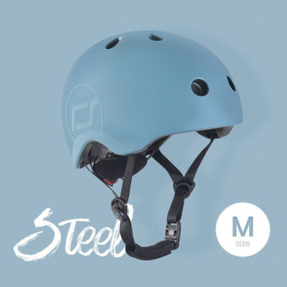 Casca de protectie pentru copii sistem de reglare magnetic cu led s m 51 55 cm 3 ani steel scoot ride