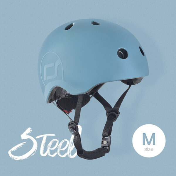 Casca de protectie pentru copii, sistem de reglare magnetic cu led, s-m, 51-55 cm, 3 ani+, steel, scoot ride