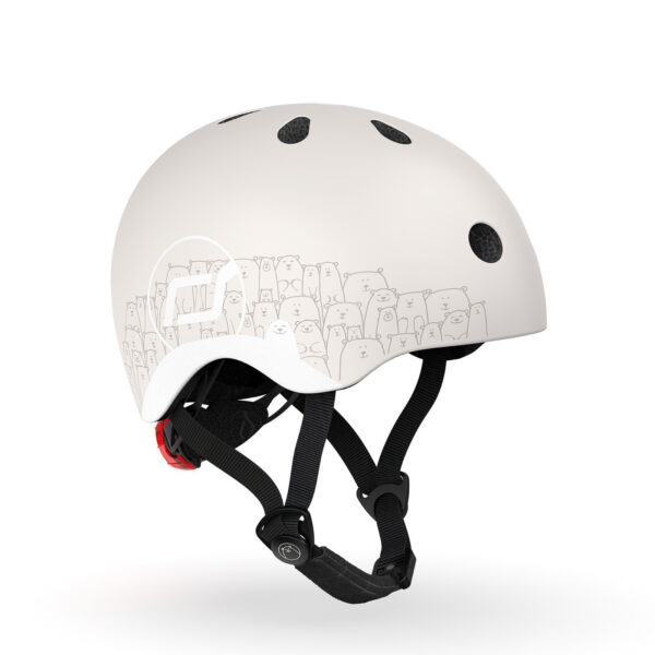 Casca de protectie pentru copii, sistem de reglare magnetic cu led, xxs-s, 45-51 cm, 1 an+, ash reflectorizant, scoot ride