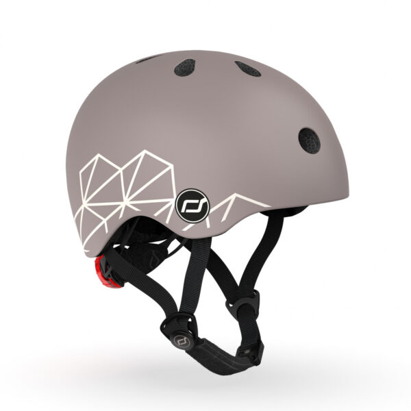 Casca de protectie pentru copii, sistem de reglare magnetic cu led, xxs-s, 45-51 cm, 1 an+, brown lines, scoot ride