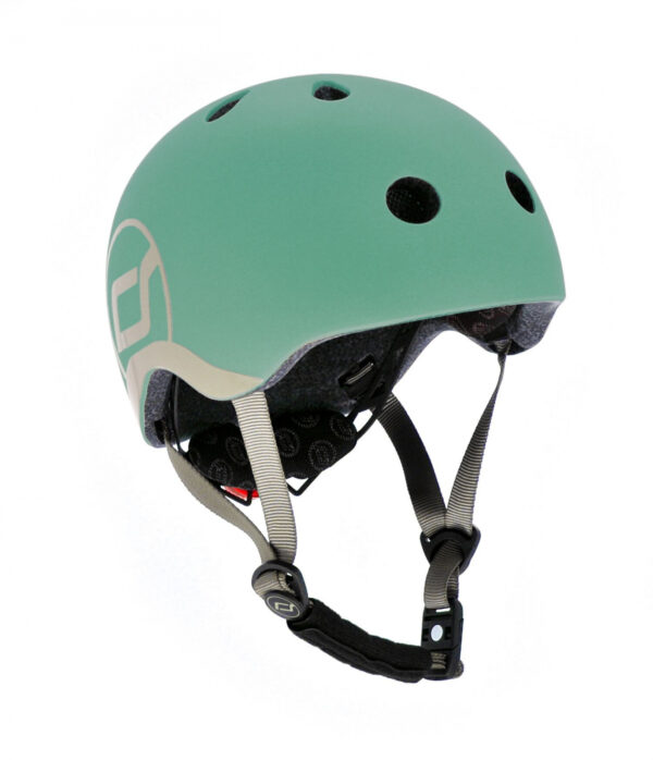 Casca de protectie pentru copii, sistem de reglare magnetic cu led, xxs-s, 45-51 cm, 1 an+, forest, scoot ride