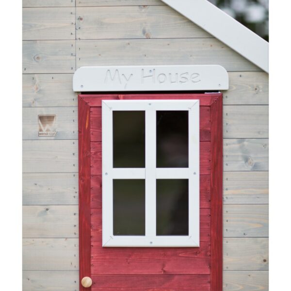 Casuta de gradina My Red Cottage House cu platforma si tobogan M26R Wendi Toys 294655 4
