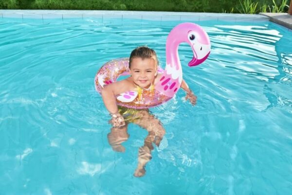 Colac gonflabil pentru inot copii 3 6 ani Bestway 36306 61x61 cm forma de Flamingo 324514 1