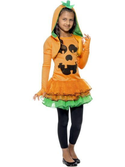 Costum dovleac fata halloween 5 7 ani 128 cm