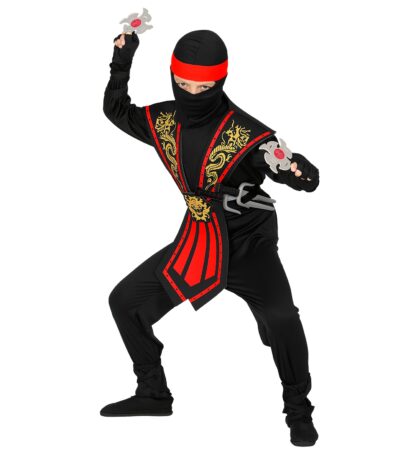 Costum ninja copii kombat rosu 11 13 ani 158 cm