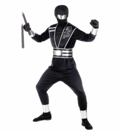 Costum ninja masca oglinda 11 13 ani 158 cm