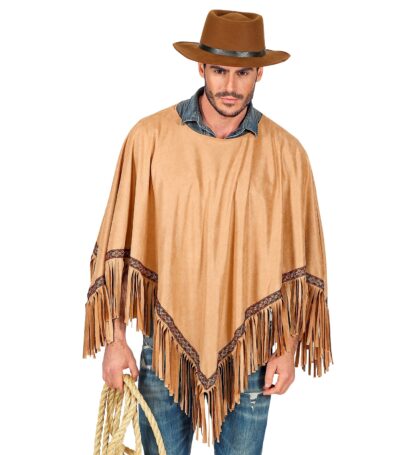 Costum poncho maro marimea l m ml s sm