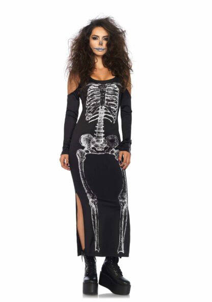 Costum schelet rochie lunga halloween marimea ml scaled