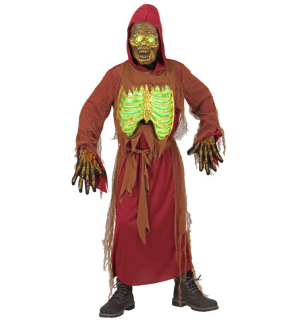 Costum schelet zombie radioactiv 8 10 ani 140 cm