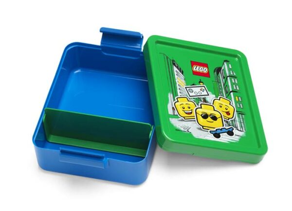 Cutie pentru sandwich lego iconic albastru verde