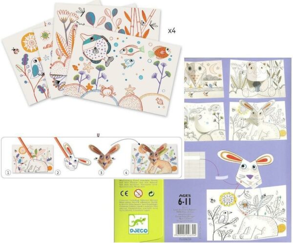 Planse de desenat cu surprize bunny up djeco - imagine 2