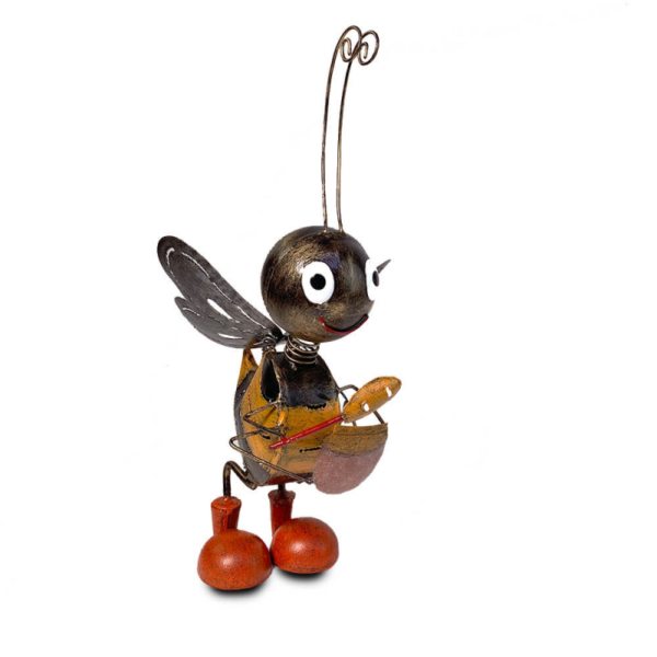 Decoratiune metalica gradina Albina cu borcan de miere 36 cm - imagine 5