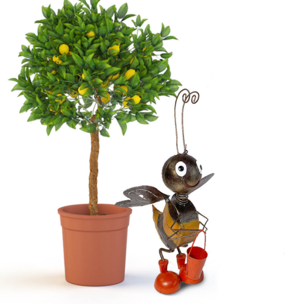 Decoratiune metalica gradina Albina cu galeata 37 cm - imagine 2