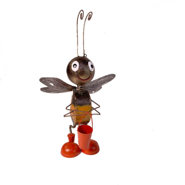 Decoratiune metalica gradina Albina cu galeata 37 cm - imagine 3