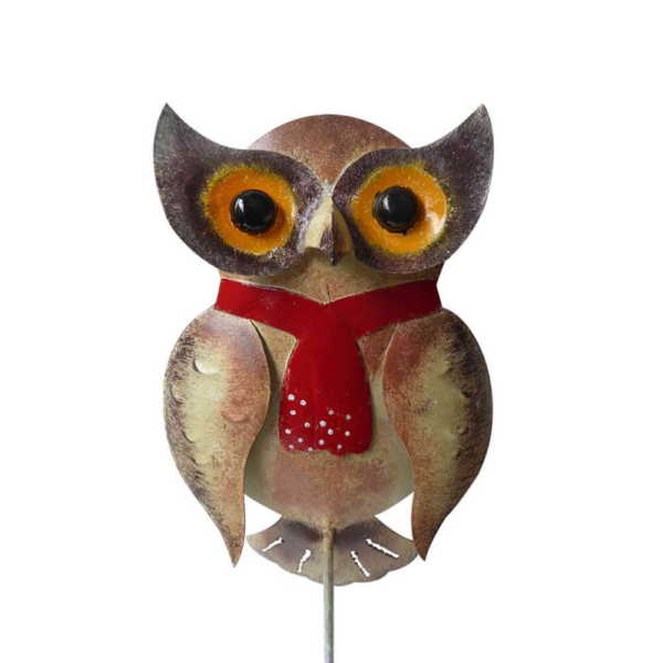Decoratiune metalica gradina Bufnita cu tija 51 cm - imagine 6