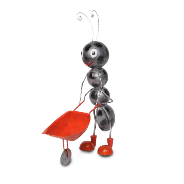 Decoratiune metalica gradina Furnica cu roaba 51 cm - imagine 2