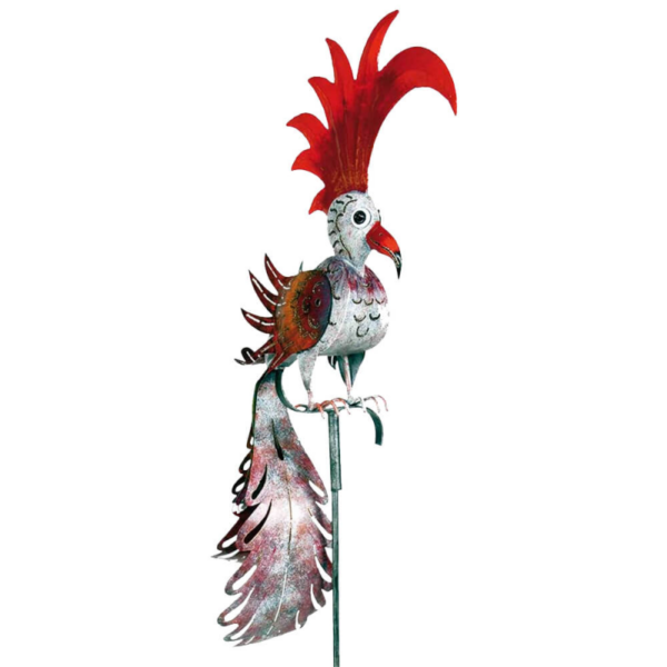 Decoratiune metalica gradina Pasare exotica cu tija 168 cm - imagine 2