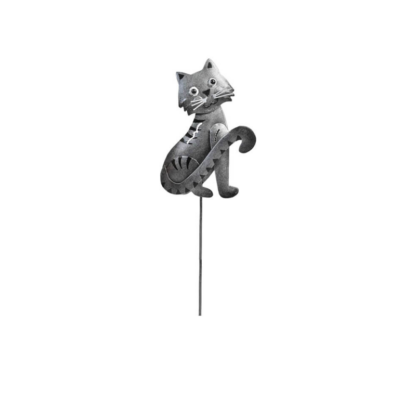 Decoratiune metalica gradina Pisica cu tija pentru plante 45 cm 330174 1