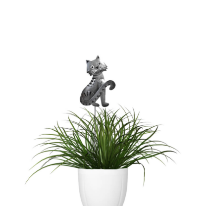 Decoratiune metalica gradina Pisica cu tija pentru plante 45 cm 330174 2