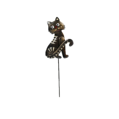 Decoratiune metalica gradina Pisica cu tija pentru plante 45 cm 330174 5