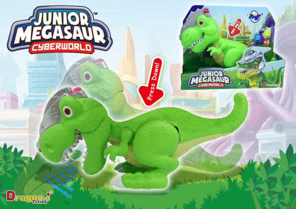 Dinozaur junior cyberworld t rex verde scaled