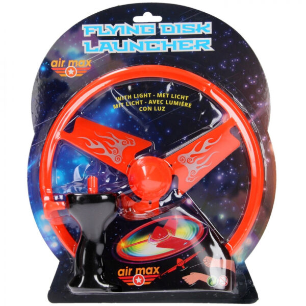 Disc zburator luminos cu dispozitiv de lansare portocaliu 25 cm - imagine 5