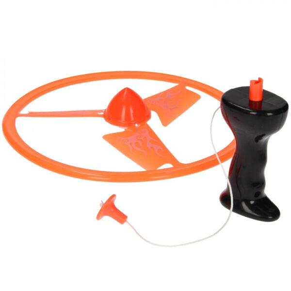 Disc zburator luminos cu dispozitiv de lansare portocaliu 25 cm - imagine 2