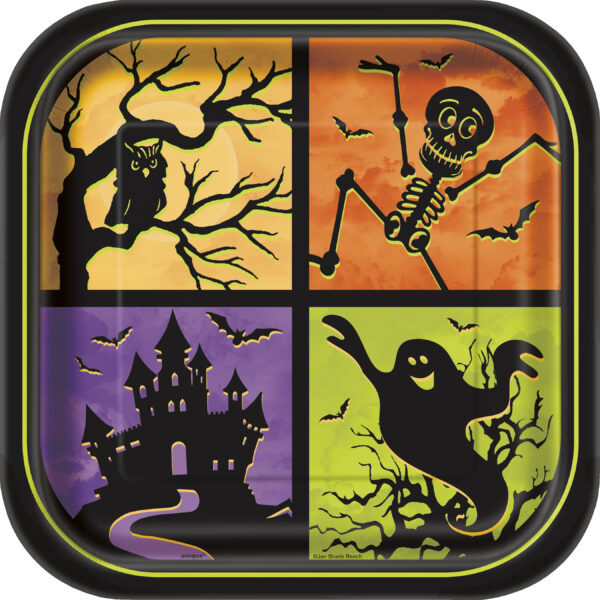 Farfurii patrate casa bantuita halloween 8 buc