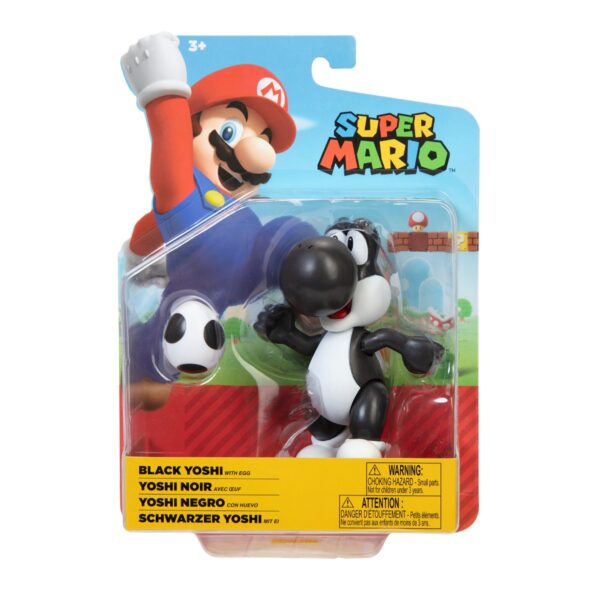 Figurina 10 cm, nintendo mario, yoshi negru cu ou
