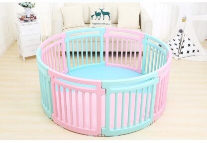 Gardulet loc de joaca cu salteluta inclusa Nichiduta Round Play Yard PinkBlue 279756 1