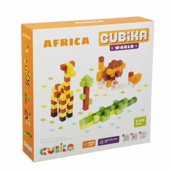 Joc din lemn, set de constructii, cubika, world africa