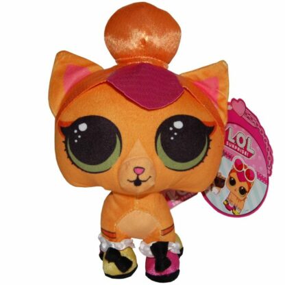 Jucarie din plus si material textil neon kitty l o l surprise pets 20 cm