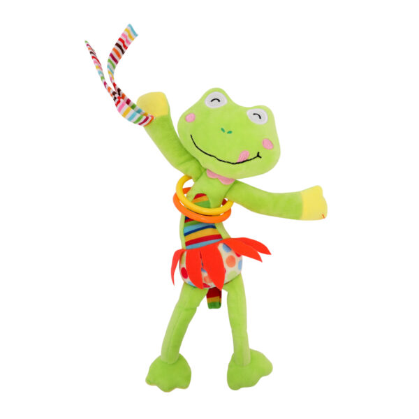 Jucarie zornaitoare din plus, 30 cm, cu vibratii, green frog