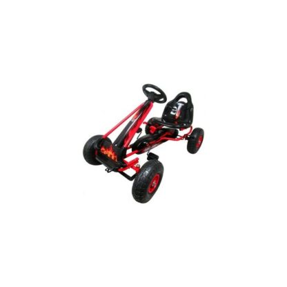 Kart cu pedale gokart 3 6 ani roti pneumatice din cauciuc frana de mana g3 r sport rosu