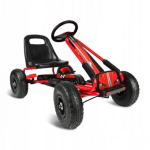 Kart cu pedale si roti gonflabile, gokart rk-594 ricokids 759401, rosu