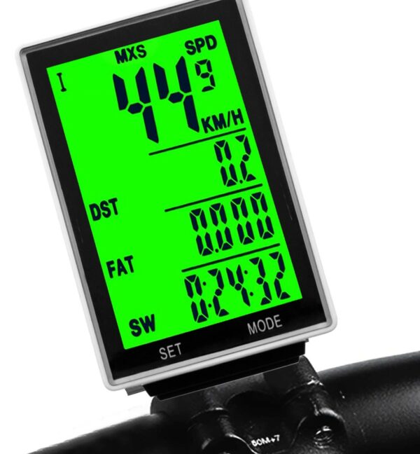 Kilometraj wireless pentru bicicleta, 15 functii, display led, ora, monitorizare consum calorii