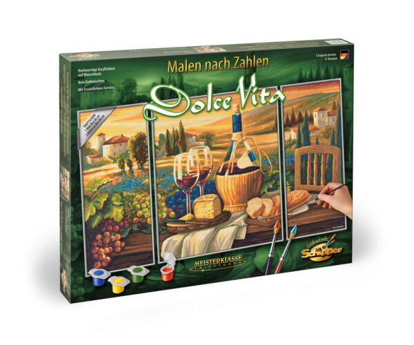 Kit pictura pe numere schipper la dolce vita, 3 tablouri