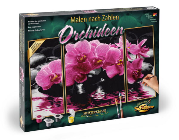 Kit pictura pe numere schipper orhidee, 3 tablouri