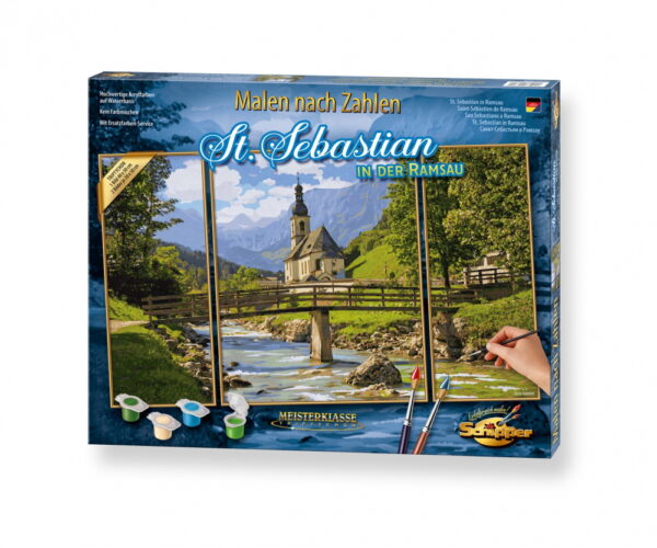 Kit pictura pe numere schipper sf. sebastian in ramsau, 3 tablouri